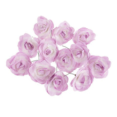 Rose Paper Flower Embellishment, 2-1/2-Inch, 12-Count