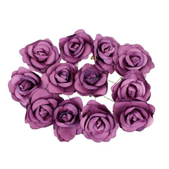 Rose Paper Flower Embellishment, 2-1/2-Inch, 12-Count