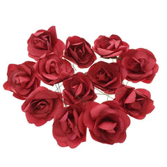 Rose Paper Flower Embellishment, 2-1/2-Inch, 12-Count