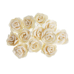 Rose Paper Flower Embellishment, 2-1/2-Inch, 12-Count