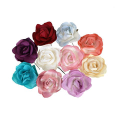 Rose Paper Flower Embellishment, 2-1/2-Inch, 12-Count