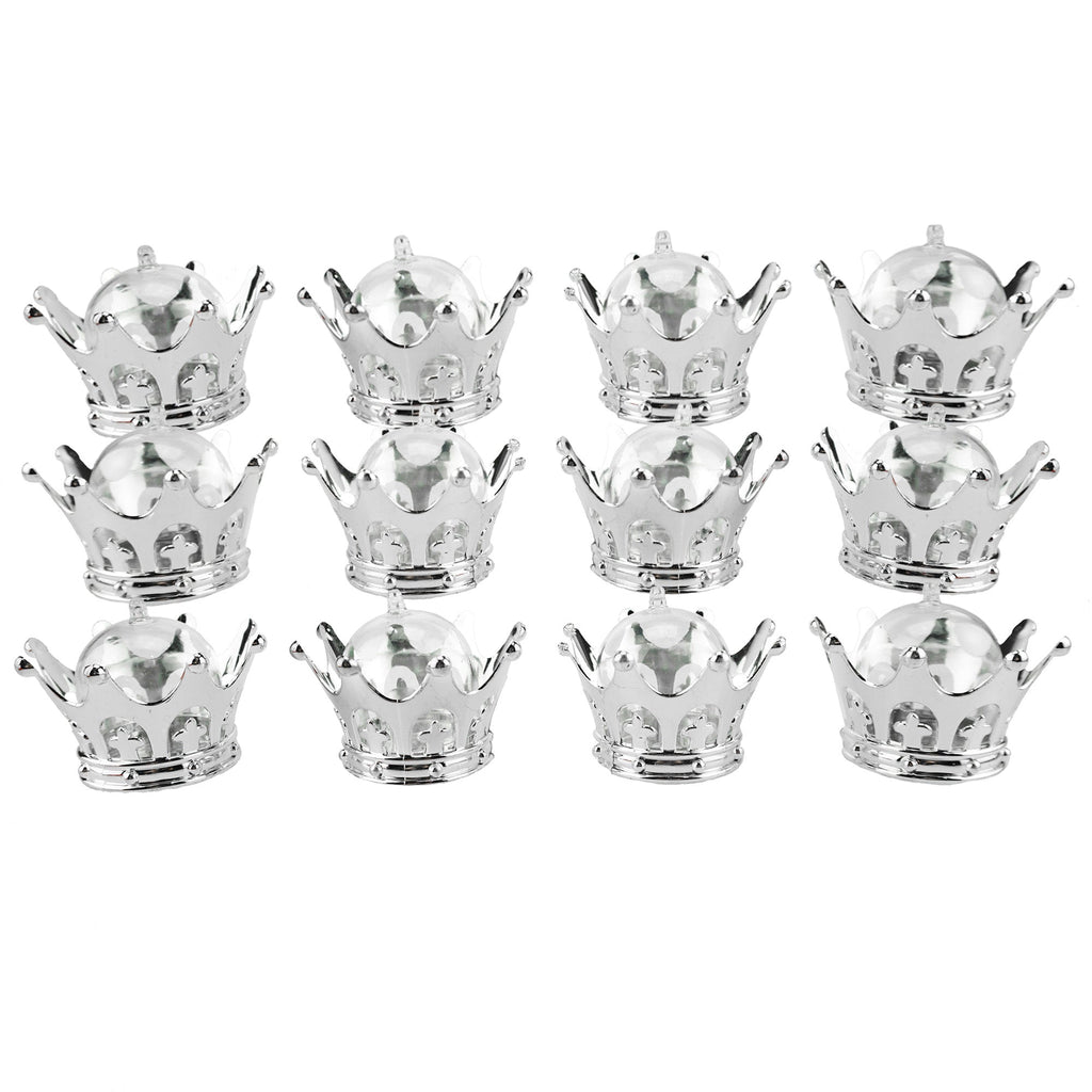 Mini Plastic Crown Party Favor, Silver, 3-1/4-Inch, 12-Count