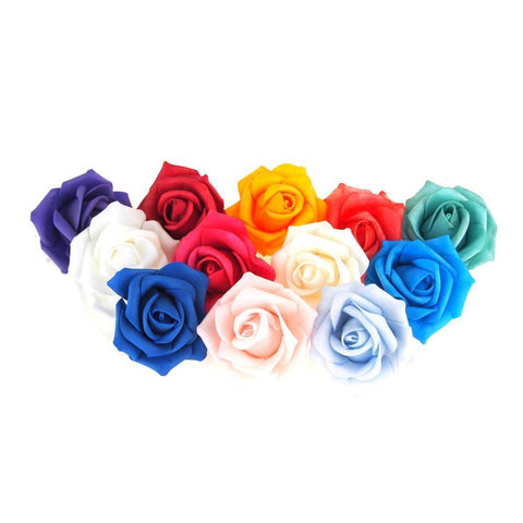 Foam Roses Flower Head Embellishment, 2-Inch, 12-Piece