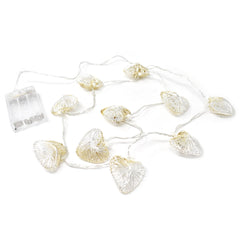 Wire Weave Heart Lights Garland, 2-Inch, 5-Feet