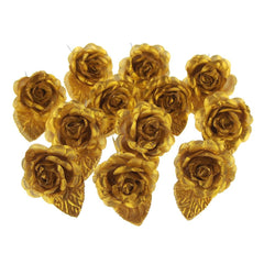 Single Satin Rose Flowers, 2-Inch, 12-Piece