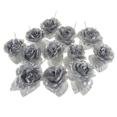 Single Satin Rose Flowers, 2-Inch, 12-Piece