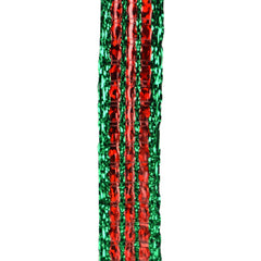 Metallic Shimmer Block Stripes Wired Ribbon, 3/8-Inch, 25-Yard - Red/Green