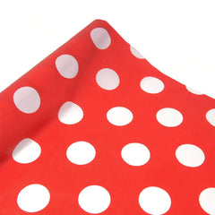 Polka Dot Plastic Table Roll Uncut, 40-Inch x 100-Inch