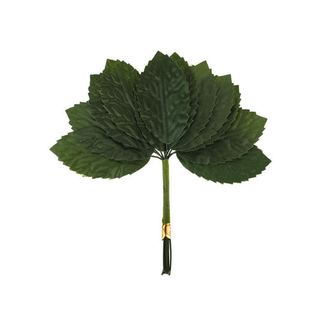 Artificial Silk Leaf Pick, Green, 5-Inch, 12-Piece