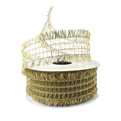 Christmas Metallic Open Weave Frayed Edge Wired Ribbon, 1-1/2-Inch, 10-Yard