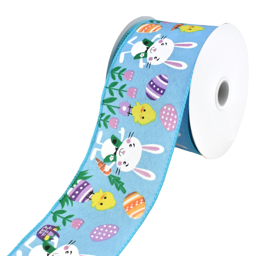 Easter Bunny and Baby Chick Wired Ribbon, 2-1/2-Inch, 10-Yard