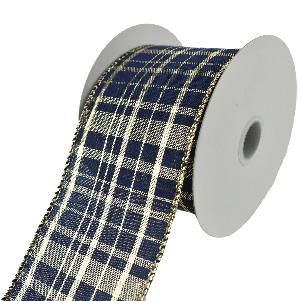 Metallic Gina Plaid Wired Ribbon, 2-1/2-Inch, 10-Yard