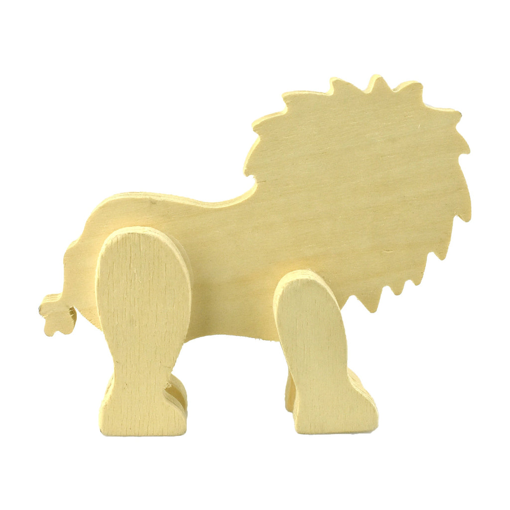 Wood Craft Standing Lion, 6-Inch