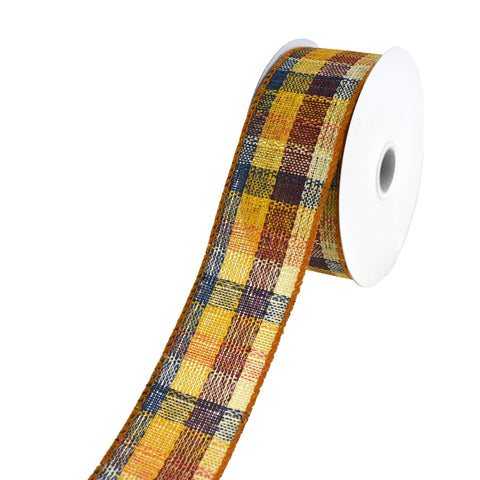 Rustic Autumn Plaid Wired Ribbon, 1-1/2-Inch, 10-Yard