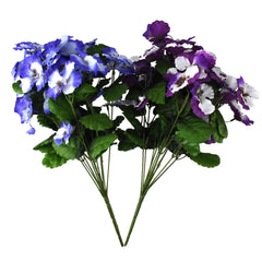 Artificial Pansy Bush, 17-inch