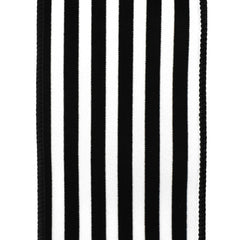 Flocked Classic Cabana Stripes Wired Ribbon, 4-Inch, 10-Yard - Black