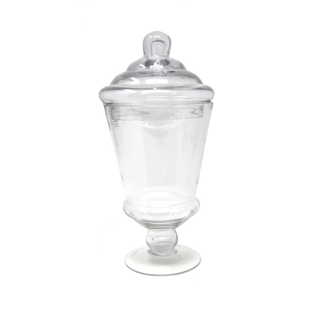 Small Tapered Glass Apothecary Candy Jar, 10-Inch