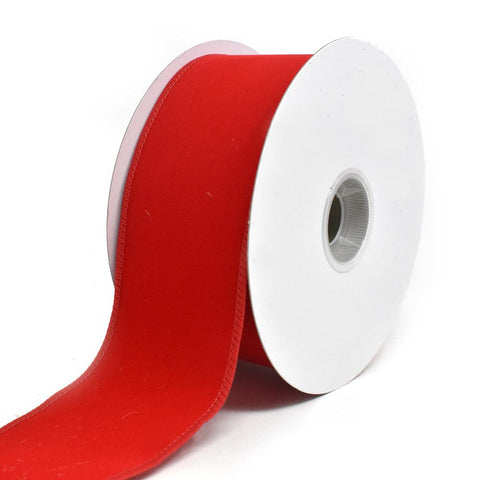 Dual Christmas Velvet Wired Edge Ribbon, Red, 2-1/2-Inch, 10-Yard