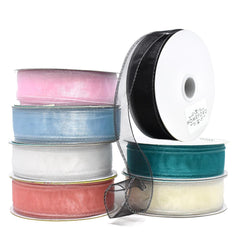 Sheer Chiffon Wired Ribbon, 1-Inch, 25-Yard