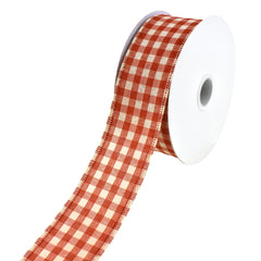 Rustic Picnic Gingham Wired Ribbon, 1-1/2-Inch, 10-Yard