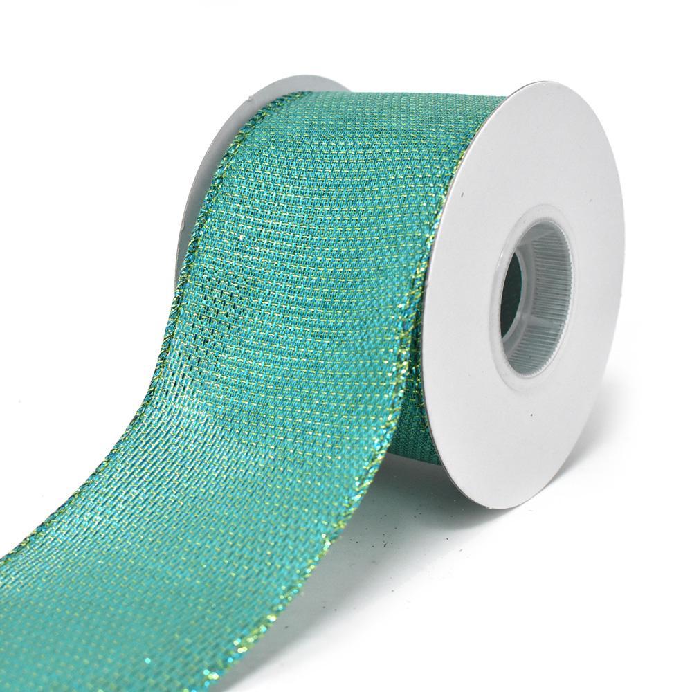 Metallic Lame Christmas Ribbon Wired Edge 1-1/2-inch 10 