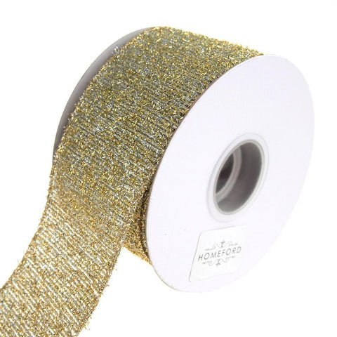 Metallic Marvel Wired Christmas Holiday Ribbon, Silver/Gold, 2-1/2-Inch, 10 Yards