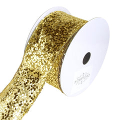 Sequin Glitter Web Wired Christmas Holiday Ribbon, 2-1/2-Inch, 10 Yards