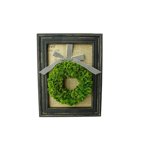 Hanging Preserved Wreath in Table Top Frame, 10-Inch