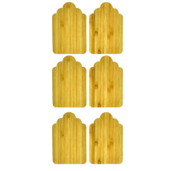 Round Bracket Bamboo Tag Stickers, 3-Inch, 6-Piece