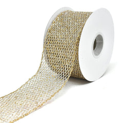 Grand Net Glitter Wired Edge Christmas Ribbon, 2-1/2-Inch, 10-Yard