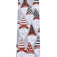 Christmas Linen Gnome Heads Wired Ribbon, 2-1/2-Inch, 10-Yard - Grey