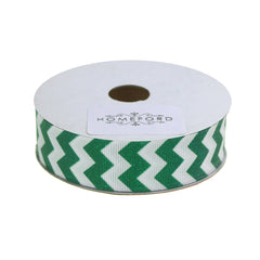 Sugar Chevron White Grosgrain Ribbon, 7/8-inch, 4-yard