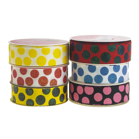 Sugar Dots Grosgrain Ribbon, 7/8-Inch, 4 Yards