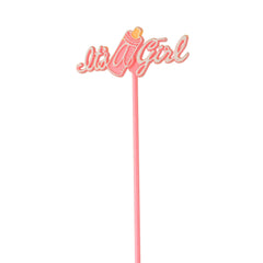 It's a Girl/Boy Milk Bottle Party Pick Topper, 8-Inch, 12-Count