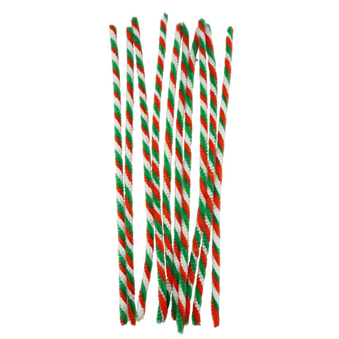 Christmas Chenille Twist Stems, Multicolor, 12-Inch, 10-Piece