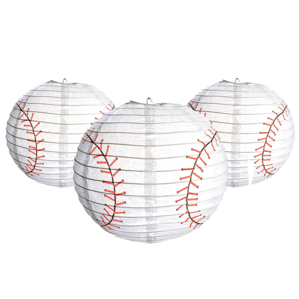 Baseball Paper Lantern, 10-Inch, 3-Count