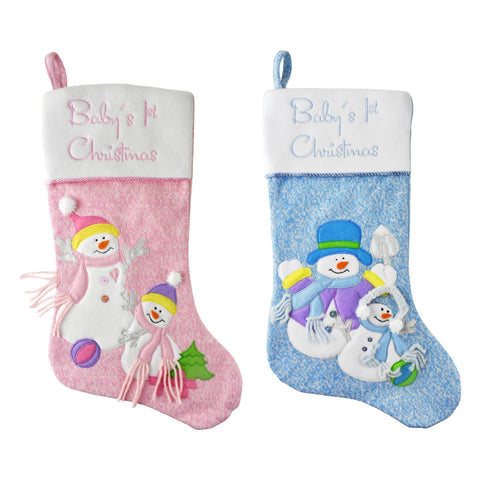 Baby's 1st Christmas Plush Stockings, 19-Inch, 2-Piece