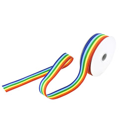 Rainbow Stripes Grossgrain Ribbon, 7/8-Inch, 4-Yard