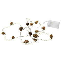 LED Pinecone String Fairy Lights. 5-Feet - Warm White