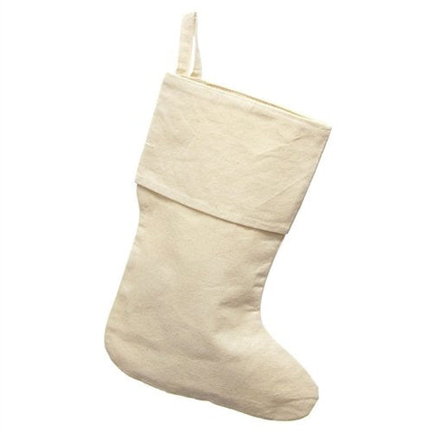 Canvas Natural Christmas Stocking, 17-Inch