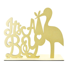 It's a Boy Stork MDF Wooden Centerpiece, 11-1/2-inch