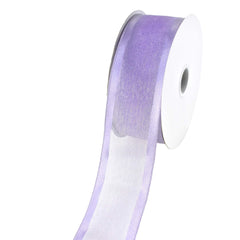 Sheer Organza with Satin Wired Edge Ribbon, 1-1/2-inch, 25-yard