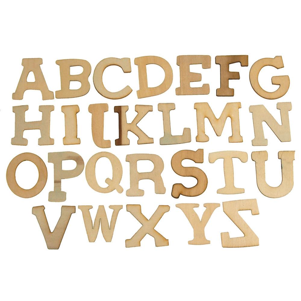 Wooden Alphabet Letters, Natural, 1-3/4-Inch, 26-Count