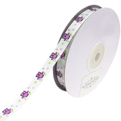 Floral Owl on Branch Grosgrain Ribbons, 25-yard