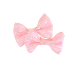 Mini Polka Dot Tied Grosgrain Bow Favor Embellishments, 1-1/2-Inch, 12-Piece