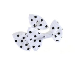 Mini Polka Dot Tied Grosgrain Bow Favor Embellishments, 1-1/2-Inch, 12-Piece