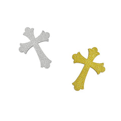 Small Glitter Wooden Cross Cut-Outs, 1-3/4-Inch, 10-Piece