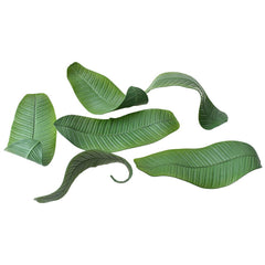 Artificial Tropical Banana Leaf Napkin Ring, Green, 2-1/2-Inch, 6-Count
