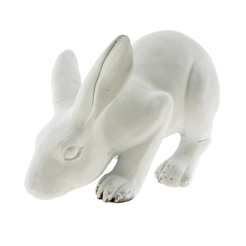 Outdoor Bowing Bunny Figurine, White, 11-Inch