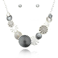 Epoxy Circle Swirls Necklace Set